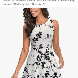 Black and White Sleeveless A-Line Wedding Dress